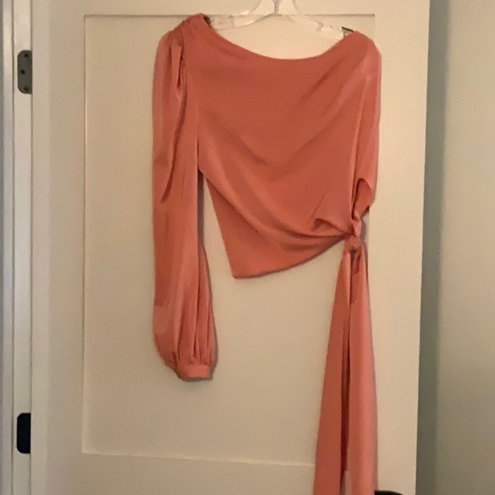 Lovers + Friends coral colored blouse